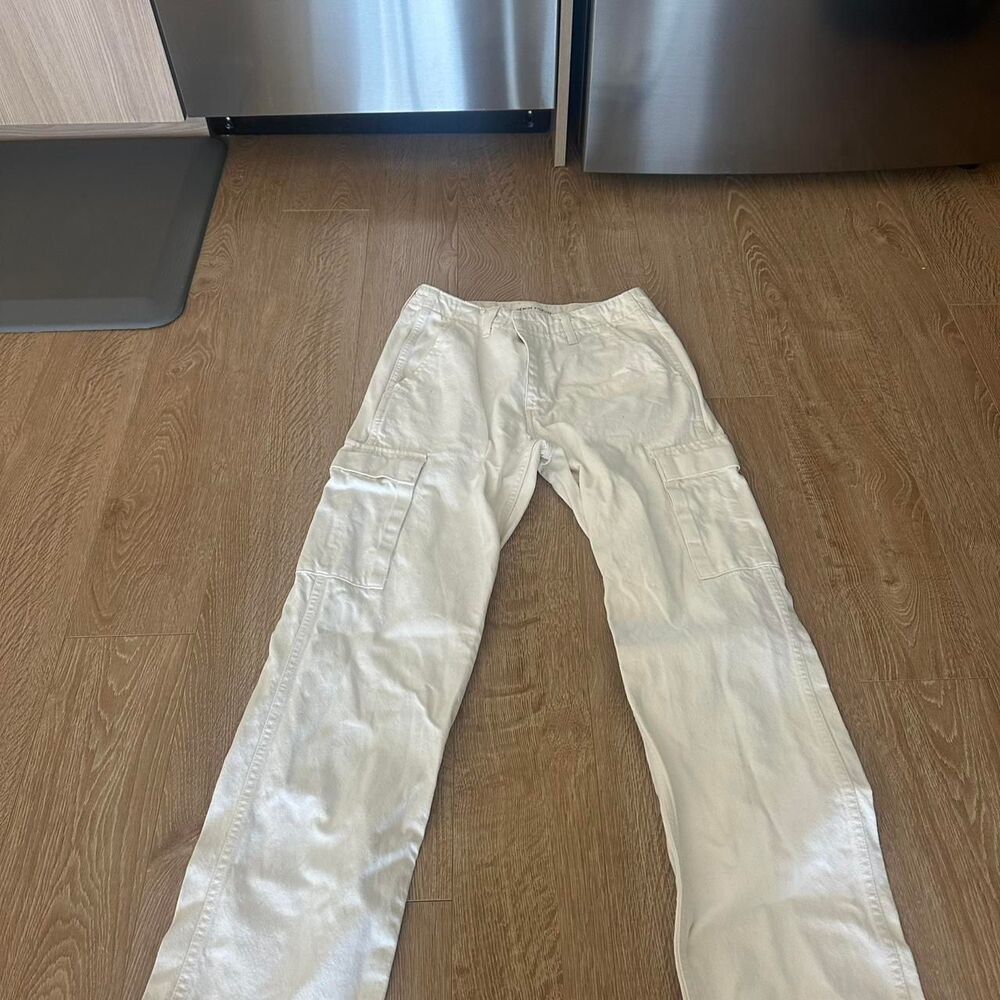 Aritzia Women's White and Cream Trousers